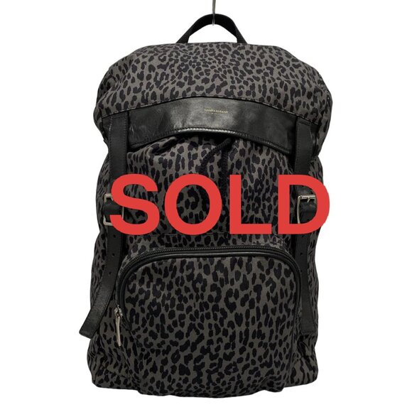 SAINT LAURENT PARIS Hunting Lock Sack Gray Black Nylon Leather 378-060325 - Picture 1 of 14
